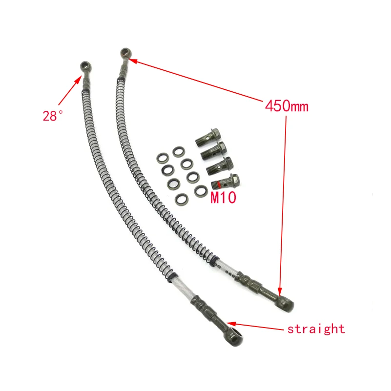

450 мм Масляный шланг радиатора мотоцикла M10 винтовые аксессуары модифицированные грязеотводные питбайки мотовездехода квадроцикла