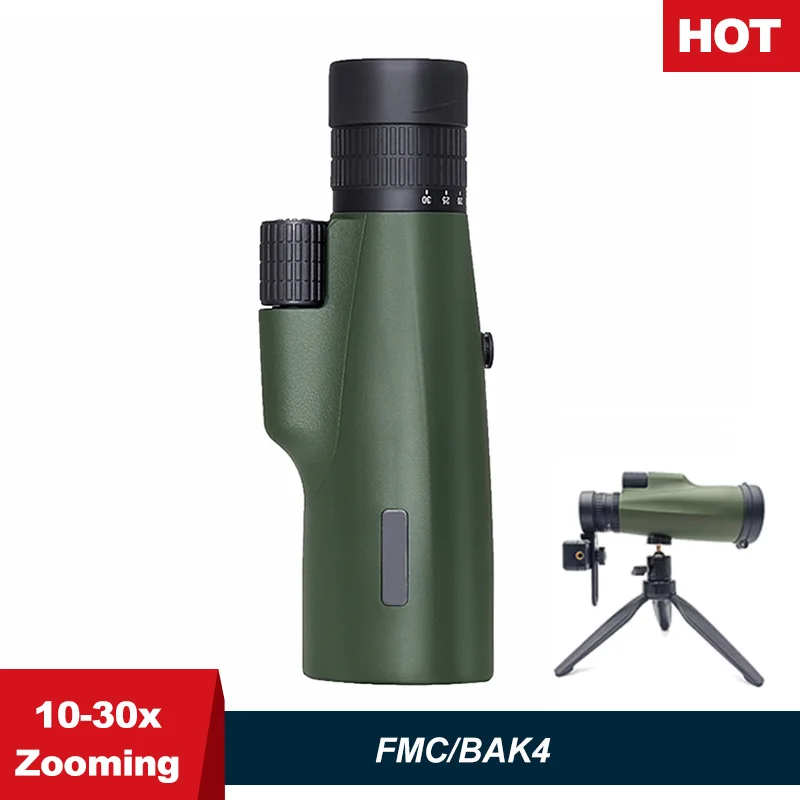 10-30×50 Powerful Monocular BKA4/FCM Long Range Pocket Spotting Zooming Telescope Eyeglass For Hunting Camping Tourism