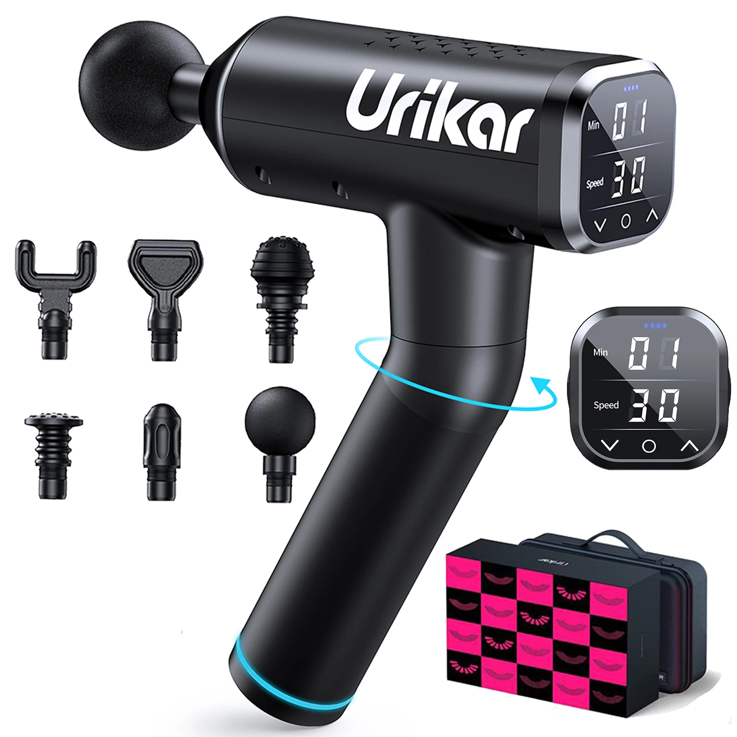 

Профессиональный Массажный пистолет с ЖК-дисплеем, 14 мм глубокий массажер для мышц, для облегчения боли, релаксации тела, для фитнеса