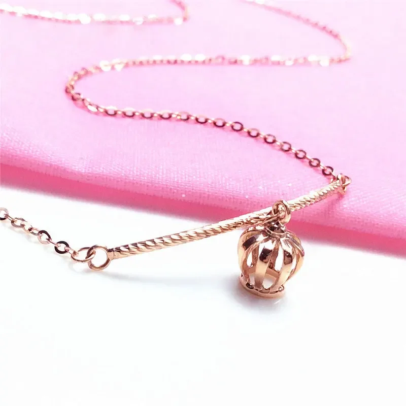 Модное Креативное Ожерелье С Подвеской В Форме Короны Из Розового Золота Простая