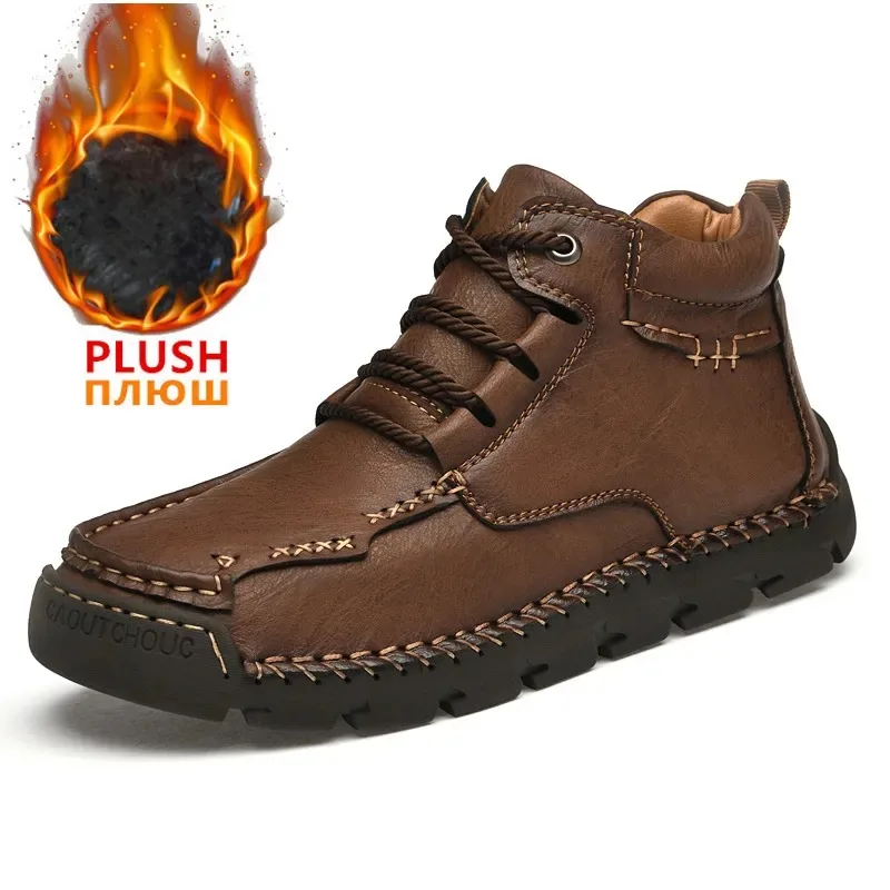 

Winter Men Snow Boots Men's Plush Snow Boots Keep Warm Lightweight Breath Western Boots for Male Soft Outdoor Designer Sneakers