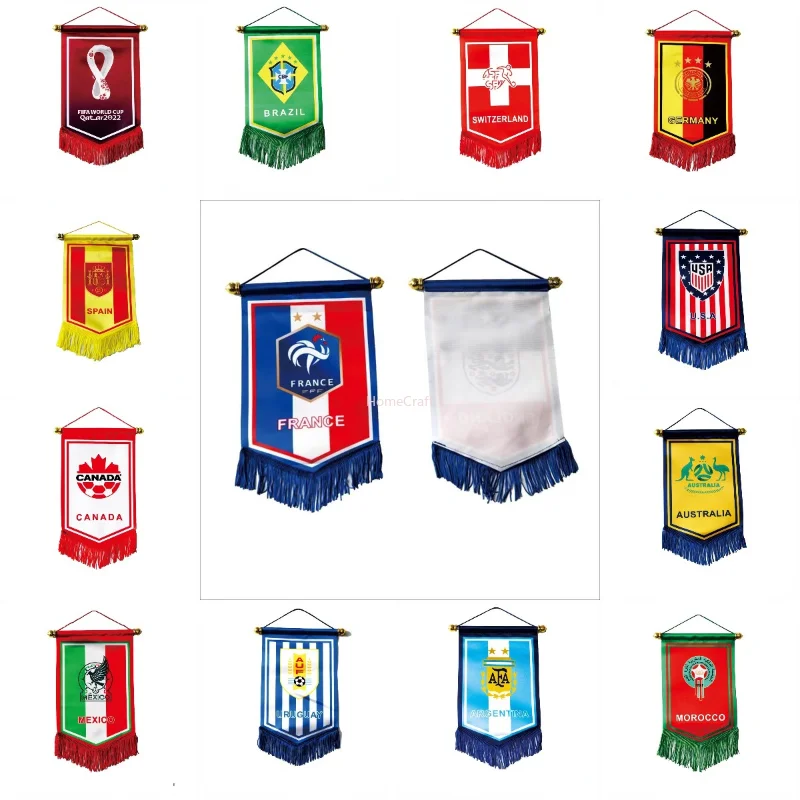 

World Bunting Flags 2022 Qatar Football Soccer Top 32 Teams National Flag Country World Banner Bar Club Hanging Home Decaoration