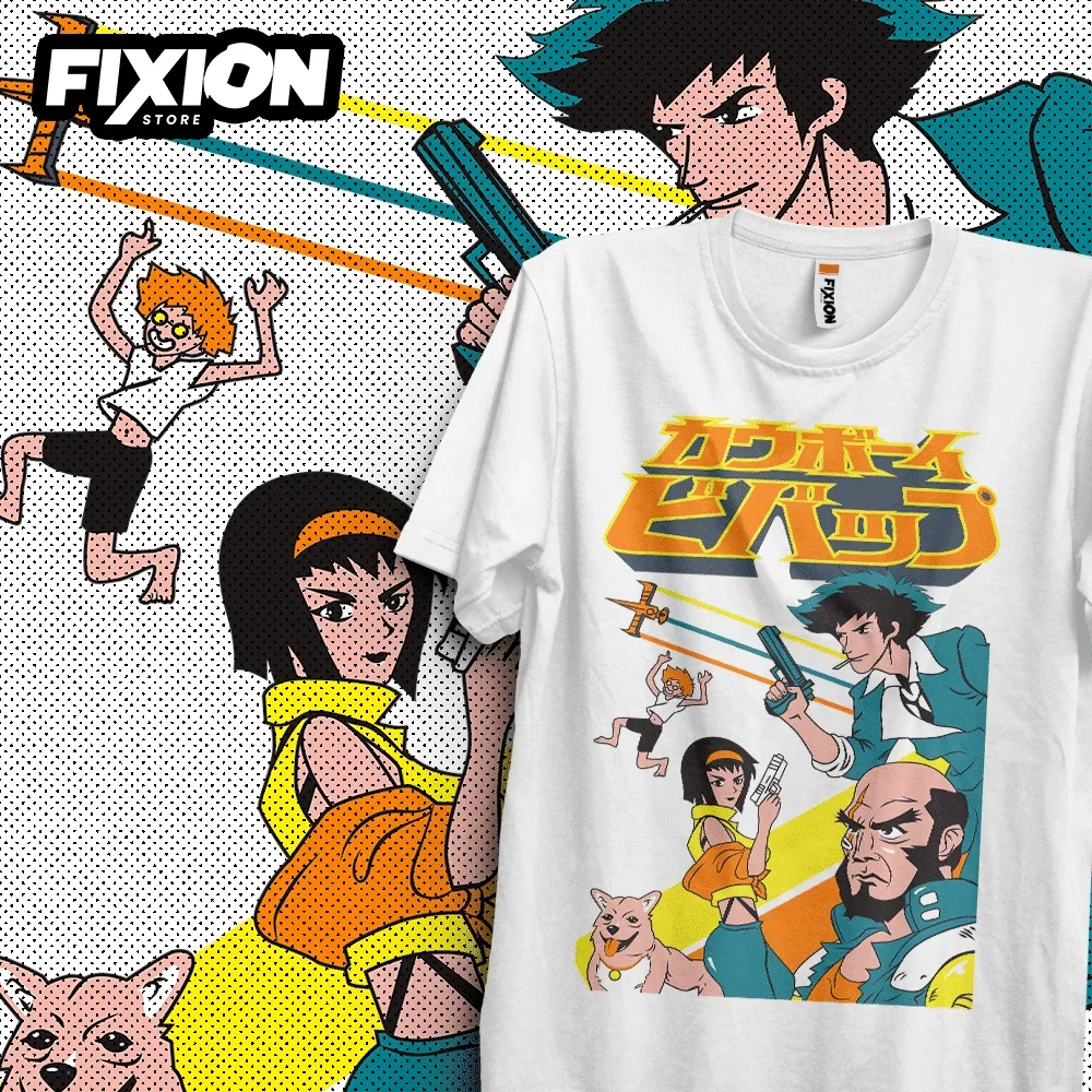 Футболка Mange Tee Cowboy Bebop белая хлопковая