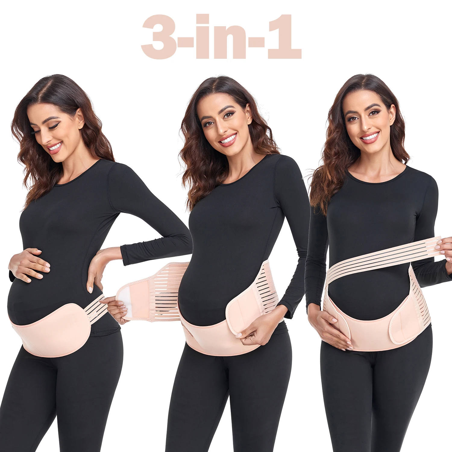 Maternity Belt Pregnancy Support Belt Bump Band 3 in 1 Abdominal Support Belt Belly Back Bump Brace Strap Woman Shapewear