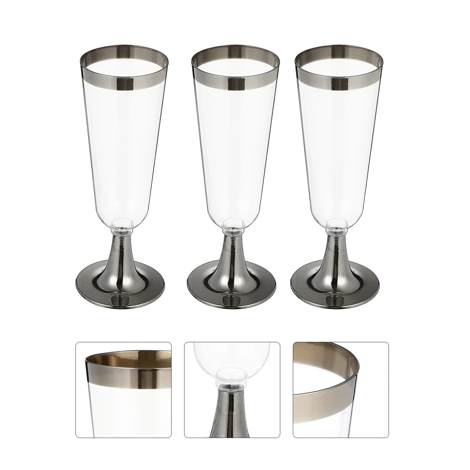 

3Pcs Plastic Whiskey Glass Sturdy Champagne Glass Pretty Champagne Cup for Bar
