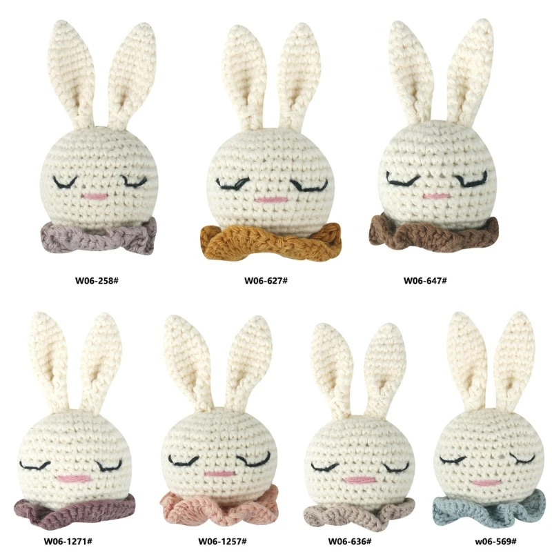 

Crochet Rabbit Rattle Loose Bead for Infant Teether Anti-Drop Pacifier Chain Rattle Toy DIY Accessory Baby Teething Gift