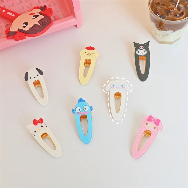 

Kawaii Anime Cinnamoroll Hairpin Cute Animals Kuromi My Melody Side Clip Hairpin Girl Heart Purin Dog Bangs Side Clip Girl Gift