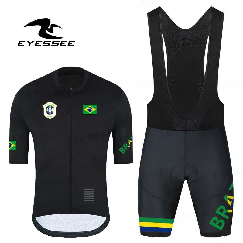 

2023 Brazil New Cycling Team Jersey Bike Shorts Bib Set Ropa Ciclismo Men MTB Shirt Summer Bicycling Maillot Bottom Clothing