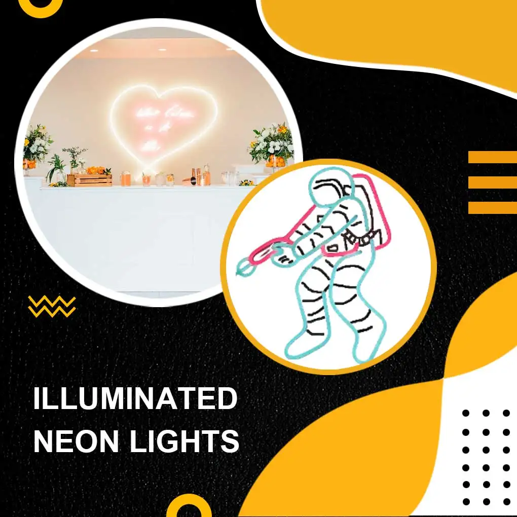 

Neon Pattern Sign Room Light Night Wedding Party Luminous Astronaut LED Club Glow Home House Ornaments American
