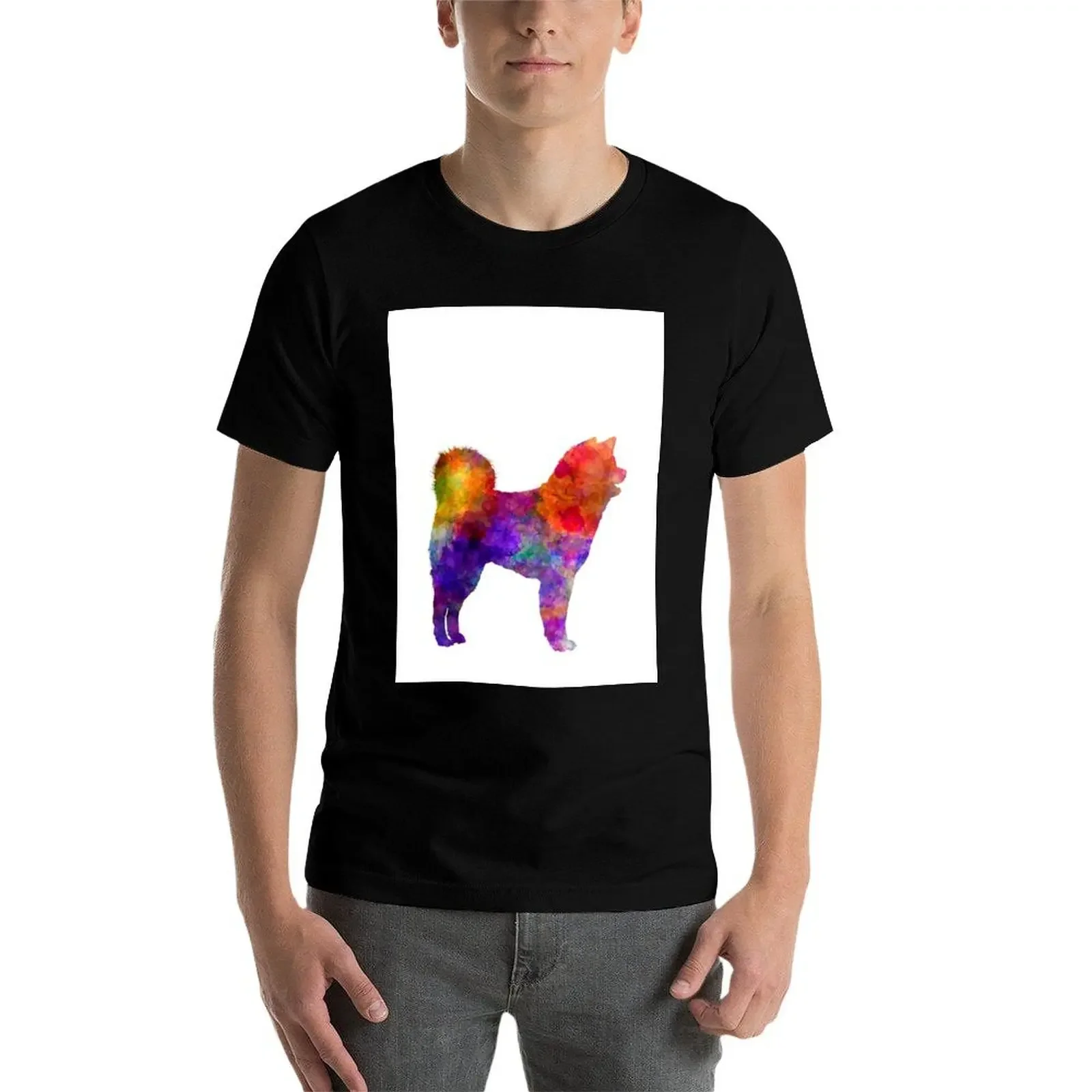 Akita Inu 01 в акварельной футболке с графическим рисунком винтажная рубашка стиле