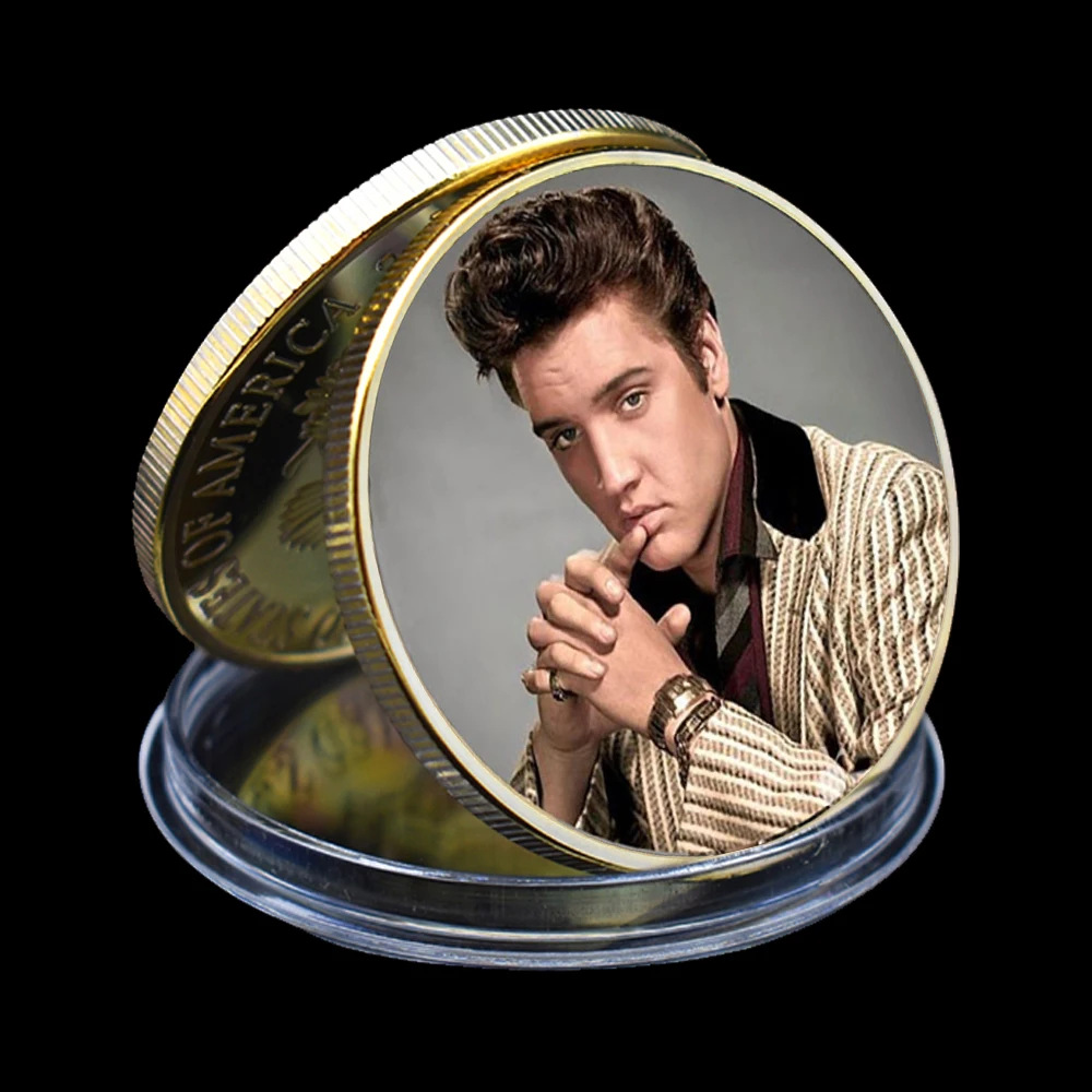 

American Rock Singer Elvis Challenge Coin Classic 1 Oz Collection Medallion Color Printing Crafts Collect Gift