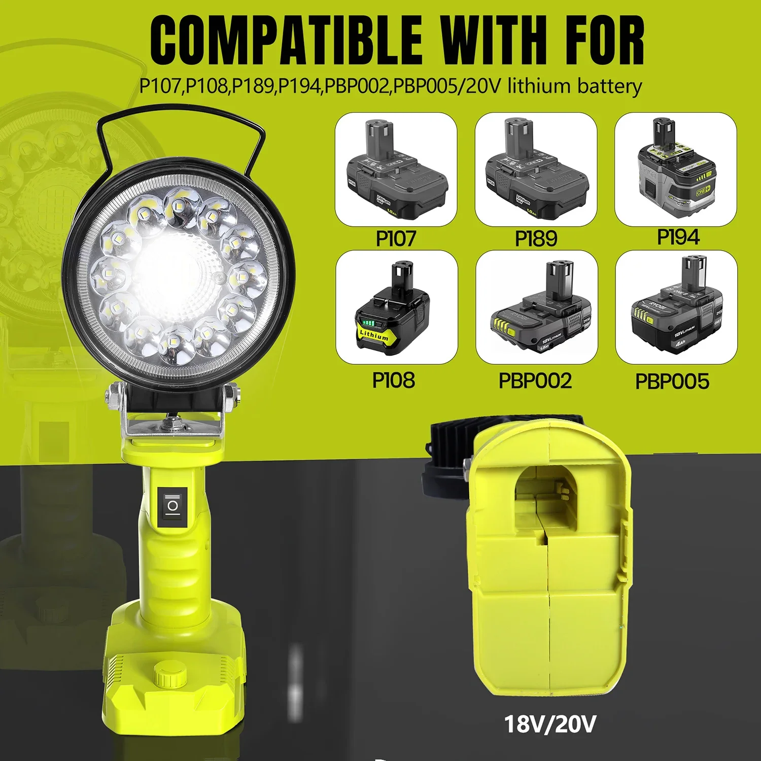 Фонарь для кемпинга с будильником литиевым никелевым аккумулятором 18 в