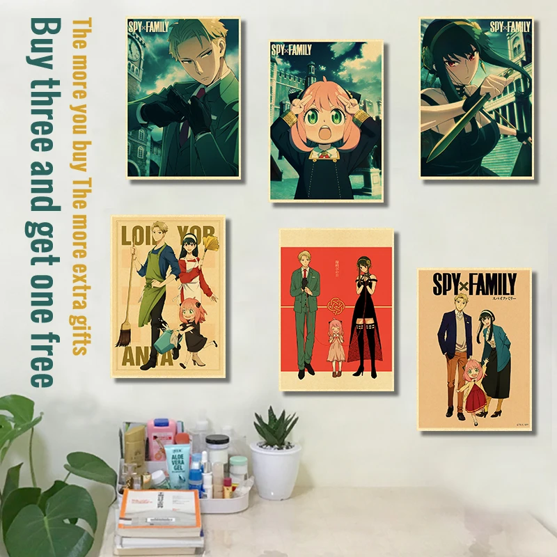 Настенный постер с рисунком в стиле аниме Spy x Семейные плакаты винтажная