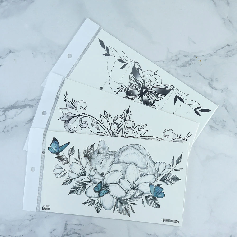 VeeCharm-шикарные сексуальные Цветочные Временные татуировки наклейки для груди