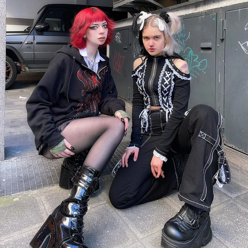 Стразы свитшоты большого размера с надписью винтажная уличная одежда женские