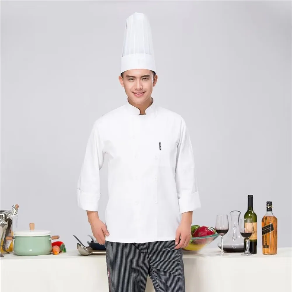 Летняя Униформа Шеф-повара С Длинными Рукавами Белая Чистая Для Пищевой