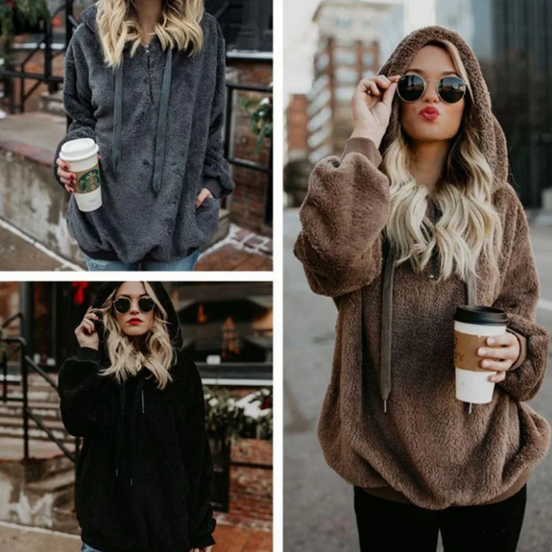 

Lamb Plush Winter Clothes Women Vintage Thickened Sweatshirt Women Tops Loose and Lazy Hoodies Women Hoodies