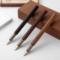 luxury retro wood bronze fountain pen office business writing art calligraphy ink pens 0 5mm school student stationery gifts