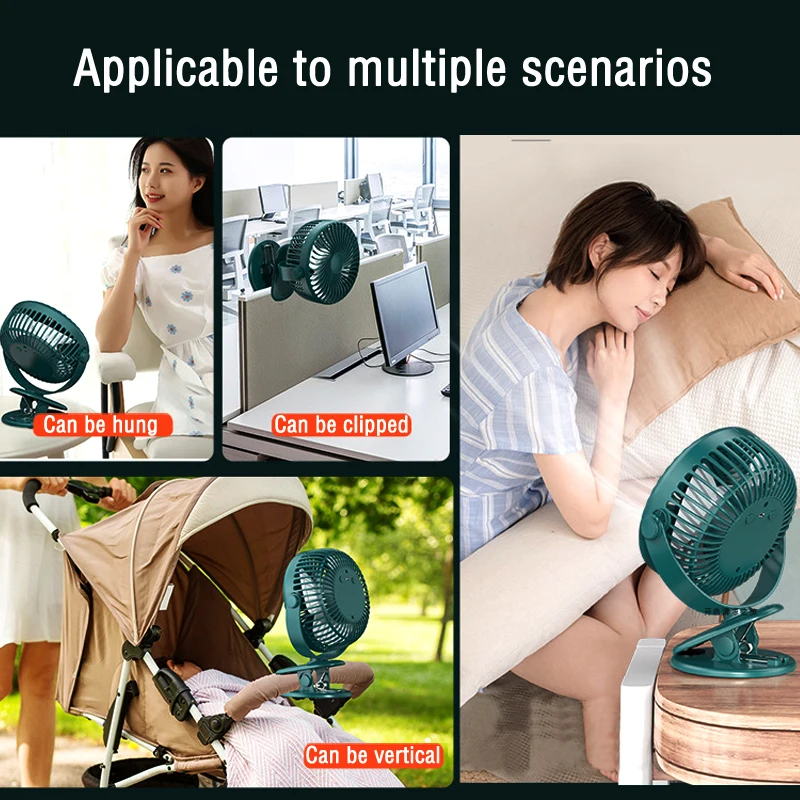 Вентилятор с ночным светильник 6 дюймов портативный бесшумный мини-вентилятор