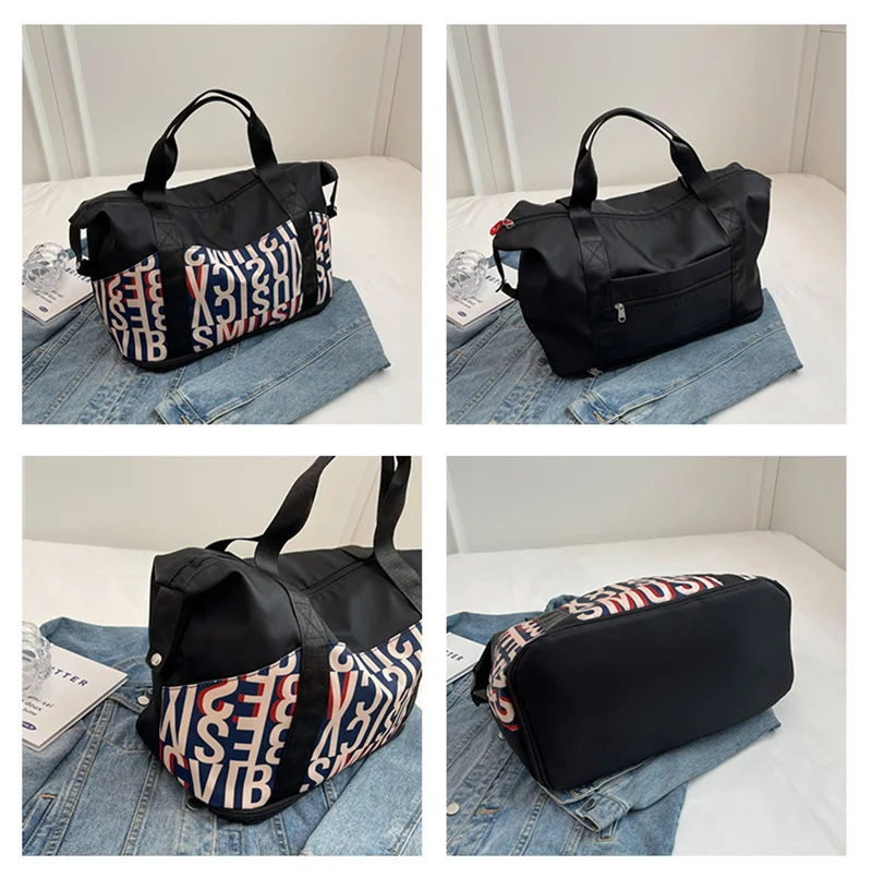 Fashion Travel Bag For Women Pattern Letter Print Packing Cubes For Travel Duffle Totes Luggage Organizer Sports Bag Gym Handbag