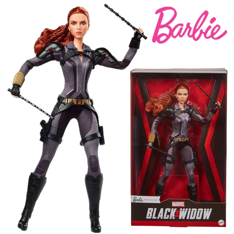 

Barbie GLY31 Signature Marvel Studios Black Widow Pop Poseable With Red Hair Wearing Armored Bodysuit And Boots Collectors Gift