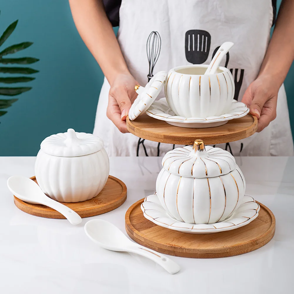 

Best Selling Restaurant Home Use Custom Made Ceramic Pumpkin Shape Soup Bow
