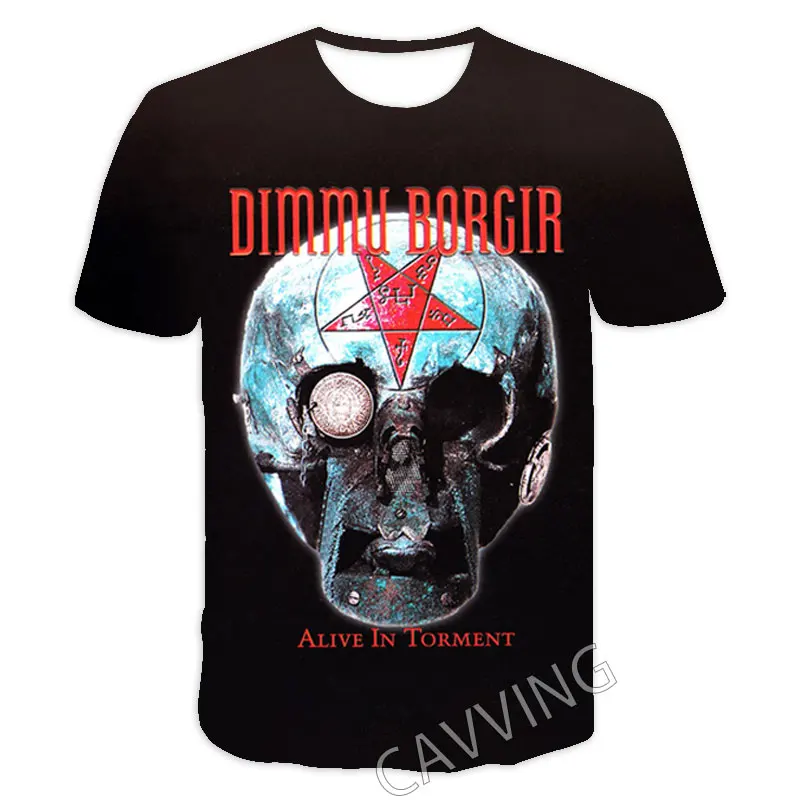 Фото Новые модные женские/мужские повседневные футболки с 3D принтом DIMMU BORGIR Rock, футболки в стиле хип-хоп, стили Харадзюку, топы, одежда T03 №3