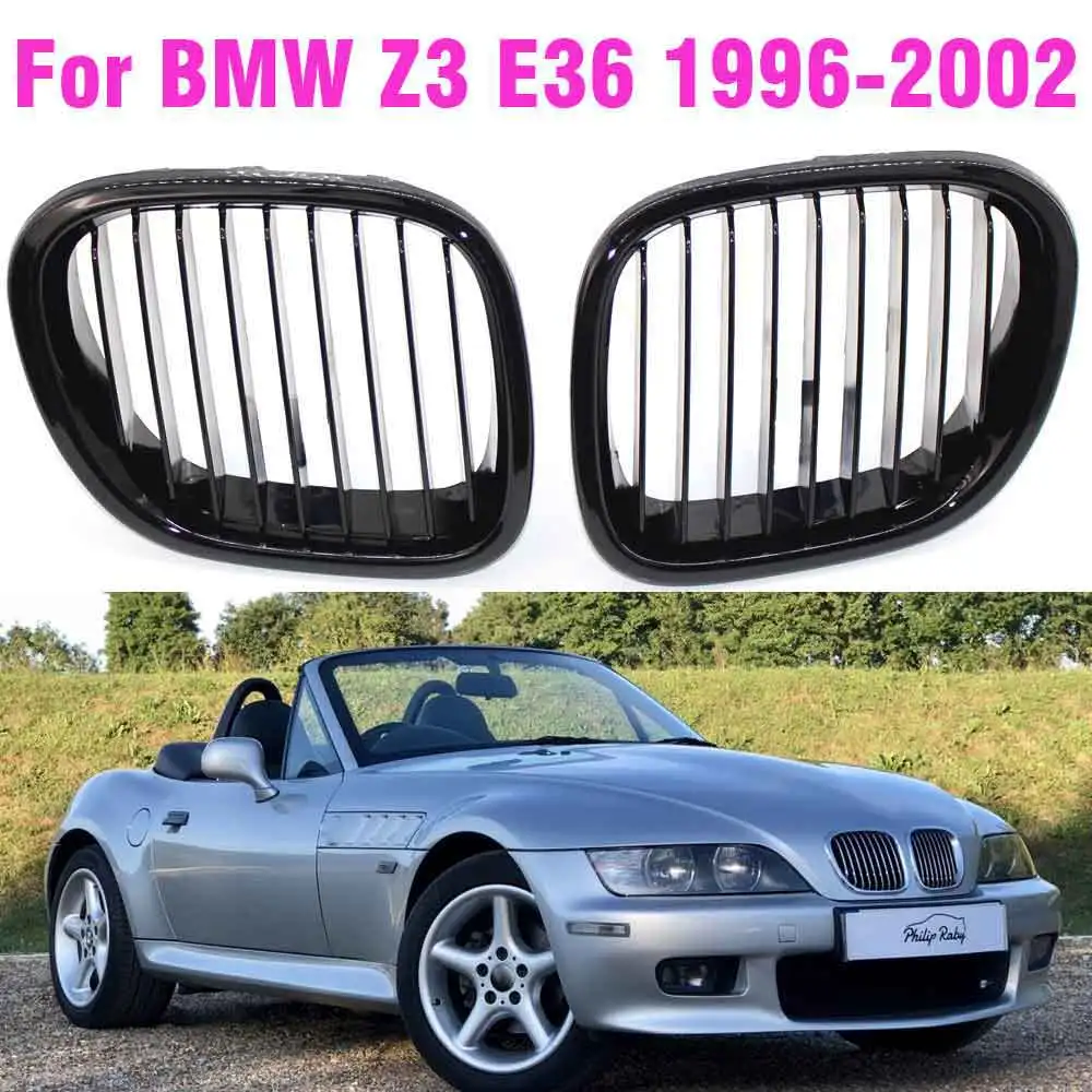 For BMW Z3 E36 1996-2002  Gloss Black  Color Grille Front Grille Grill 51138397504 51138397503
