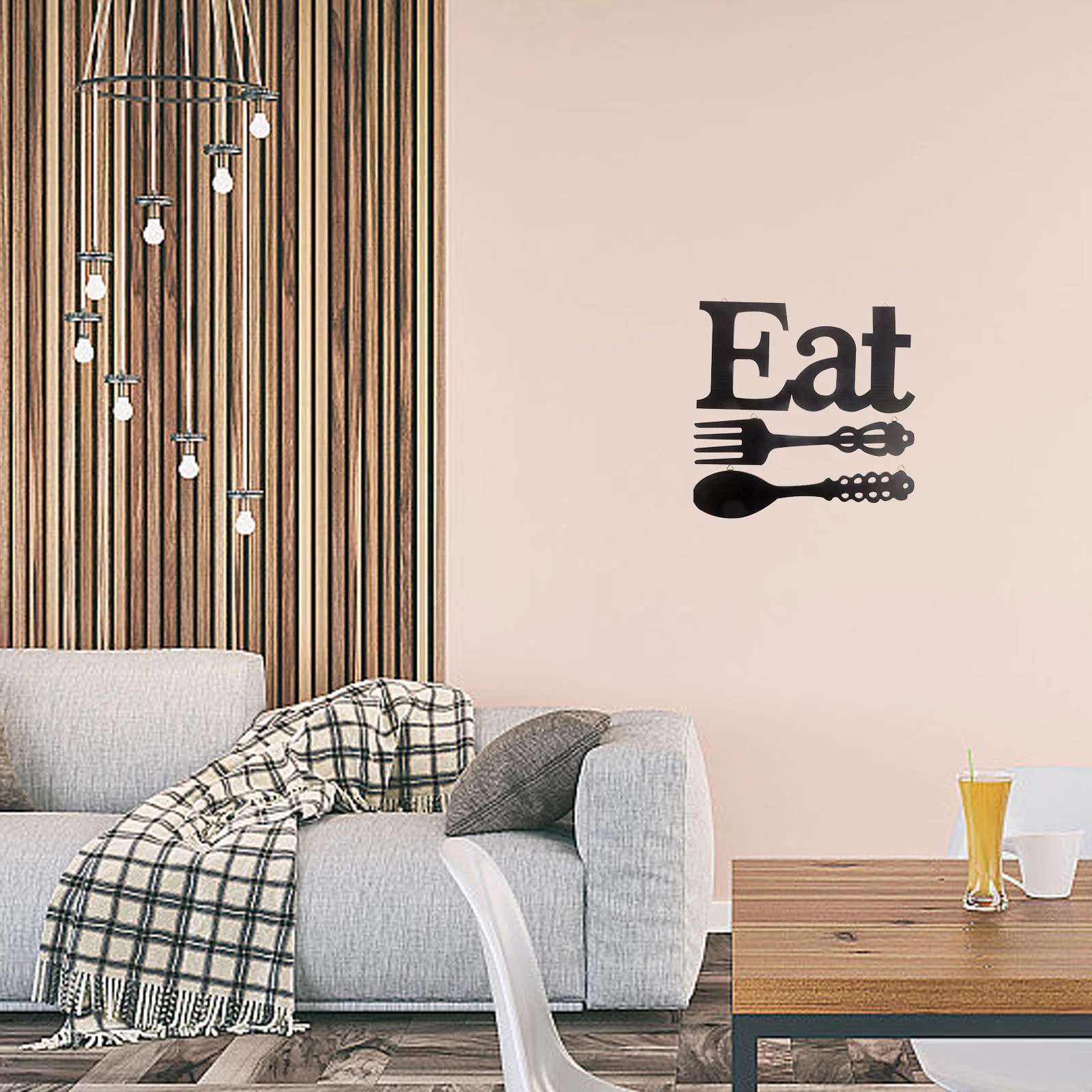 

1 Set EAT Sign Fork and Spoon Wall Decor Rustic Wood Eat Theme Decoration