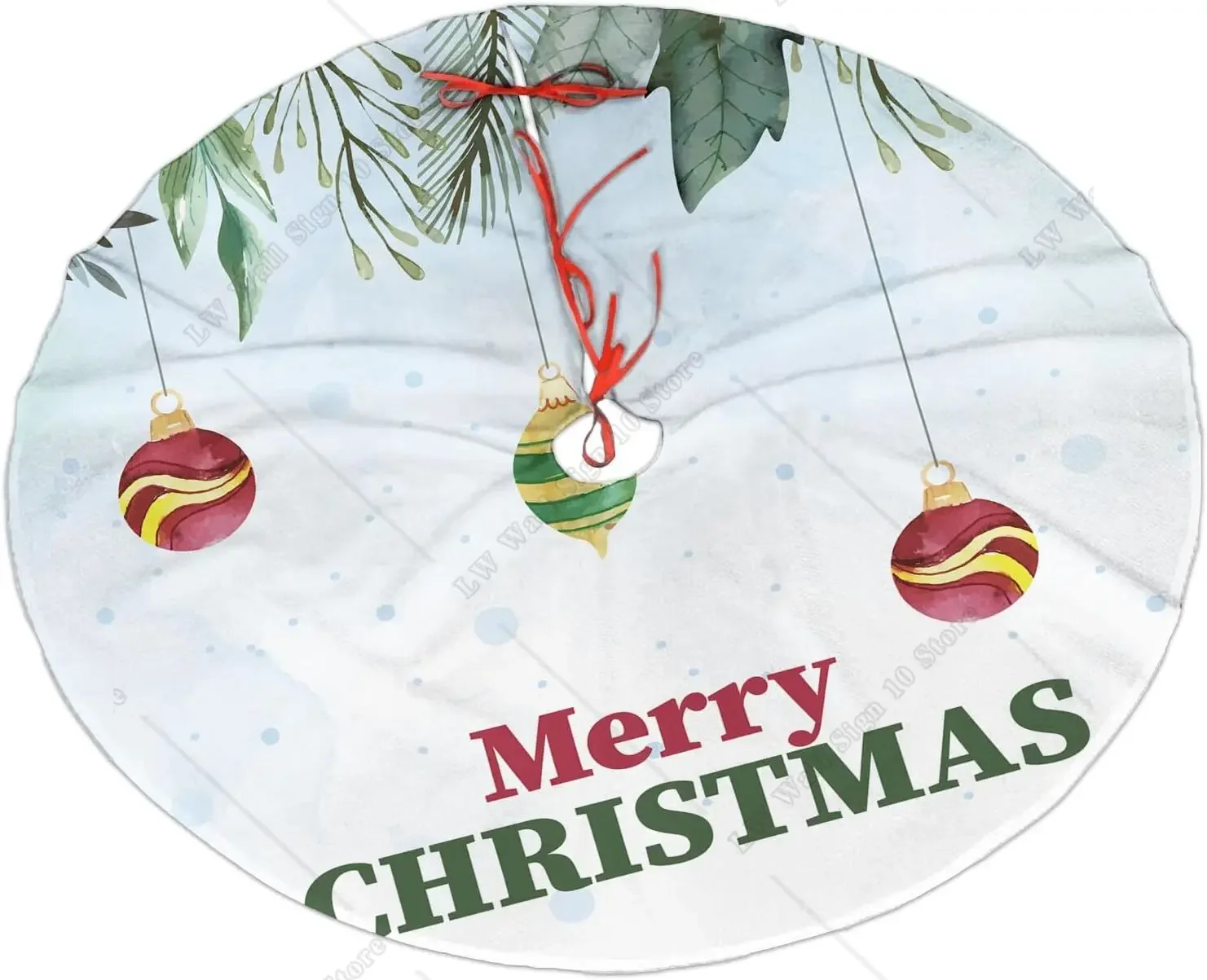 Уютная синяя юбка на рождественскую елку в виде снежинки ягод с зимними шариками