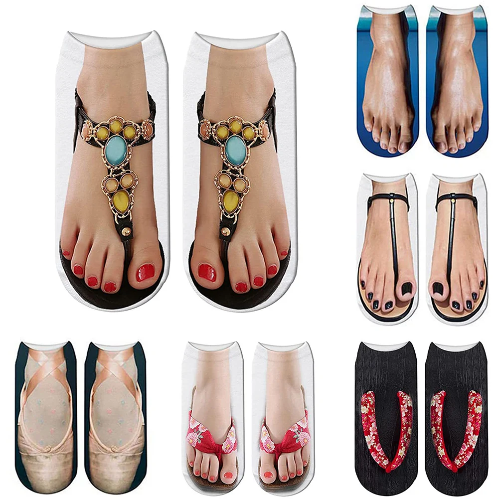 

Шлепанцы с забавным 3D принтом на носках, парусиновые туфли с рисунком, креативные носки до щиколотки, унисекс, подарок на Хэллоуин, Рождеств...