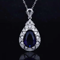 haute couture jewelry water drop pear shaped amethyst pendant necklace encrusted with diamonds luxury purple diamond pendant