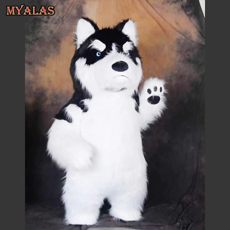 Надувной костюм хаски в виде собаки для косплея Забавный надувной вечерние
