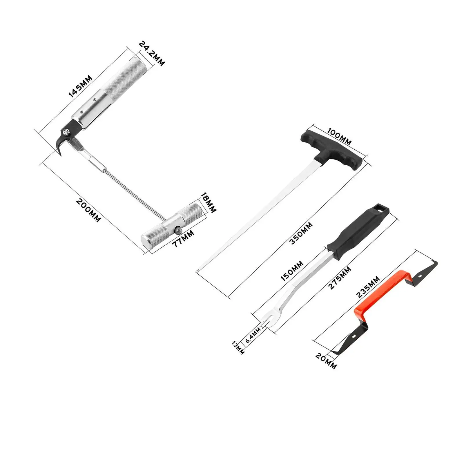 Набор инструментов для снятия лобового стекла автомобиля простой в
