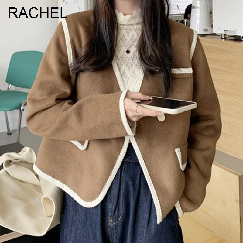 

Шерстяное пальто Xiaoxiangfeng, женская одежда на осень и зиму, универсальная модель 2021 года, французский топ, модный дизайн