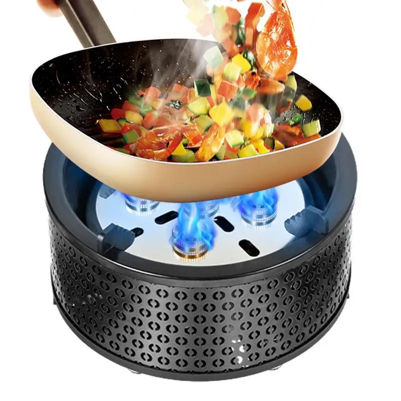 

Portable Stove For Camping Camping Necessities Grill Burner With 5 Burners Windproof Mini Stove For Outdoor Hiking Picnic