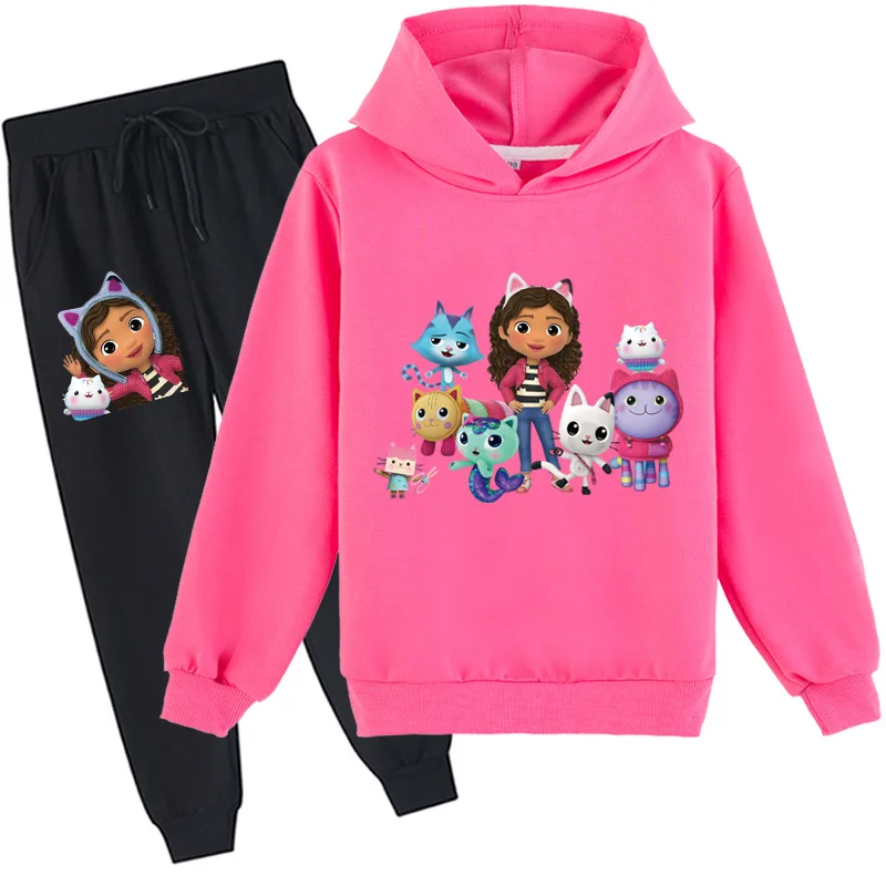 

Kids Fashion Clothes Baby Boys Cute Gabby Cats Hoodie Children Gabbys Dollhouse Sweatshirt Pants 2pcs Set Teenage Girls Clothing