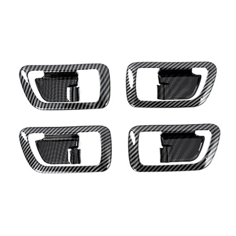 

1Set Inner Door Handle Bowl Panel Cover Trim Carbon Fiber Accessories For Pajero 2007-2019