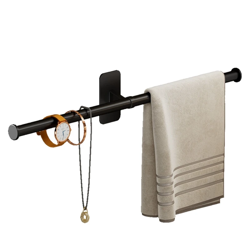 

Towel Rack Towel Hanger Bath Towel Holder Wall Hanging Bar Rod Bathroom Shelf Kitchen Storage Rack