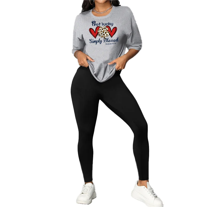 Леопардовый принт love Спортивная универсальная модная Свободная Домашняя