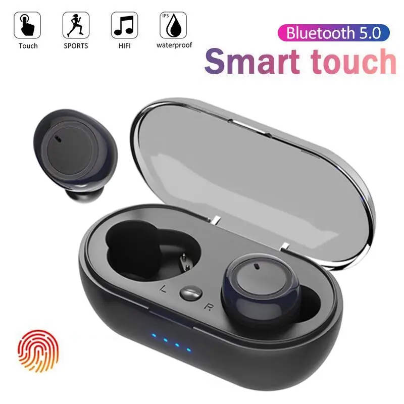 

Y50 Earphones Wireless Bluetooth 5.0 Headphones In-ear Earbuds Stereo Touch Control Hifi Music Earphone Mic With Charging Box