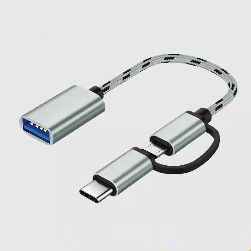 

Adaptador OTG de 2 en 1 para Android tipo-c, compatible con Samsung, Xiaomi, ratón, tableta, PC, Cable USB OTG
