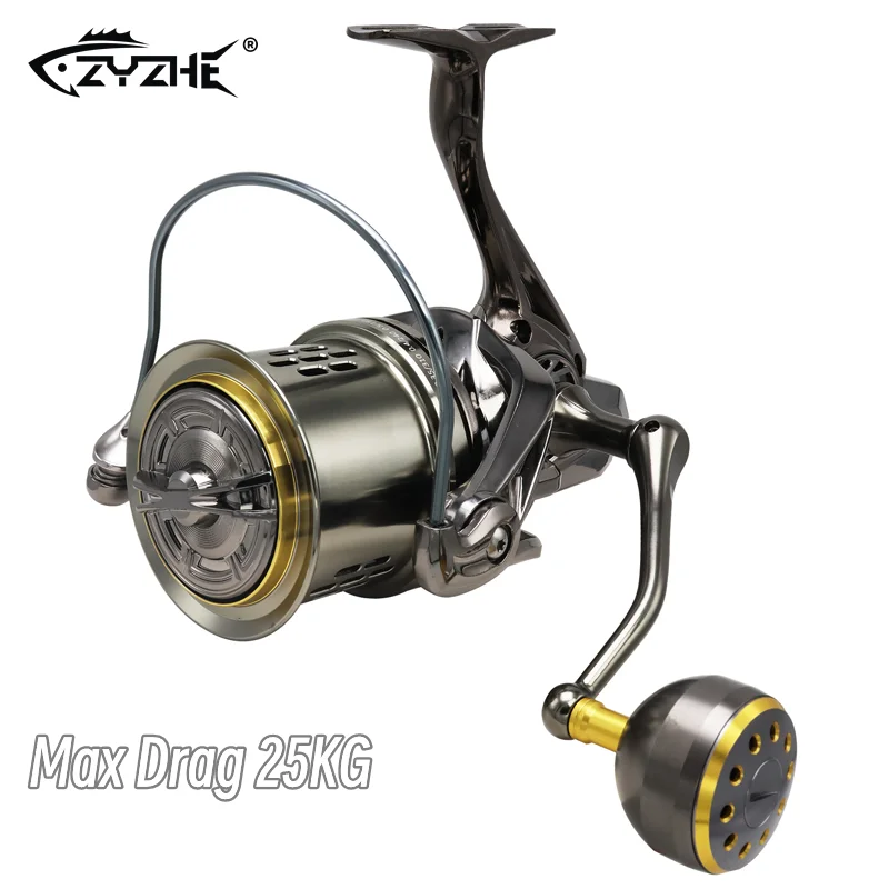 

ZYZ EZGO Spinning Fishing Reel Max Drag 25KG 8000-12000 Series Anti-seawater Sea or Freshwater Fishing Wheel Long-Throw Reel