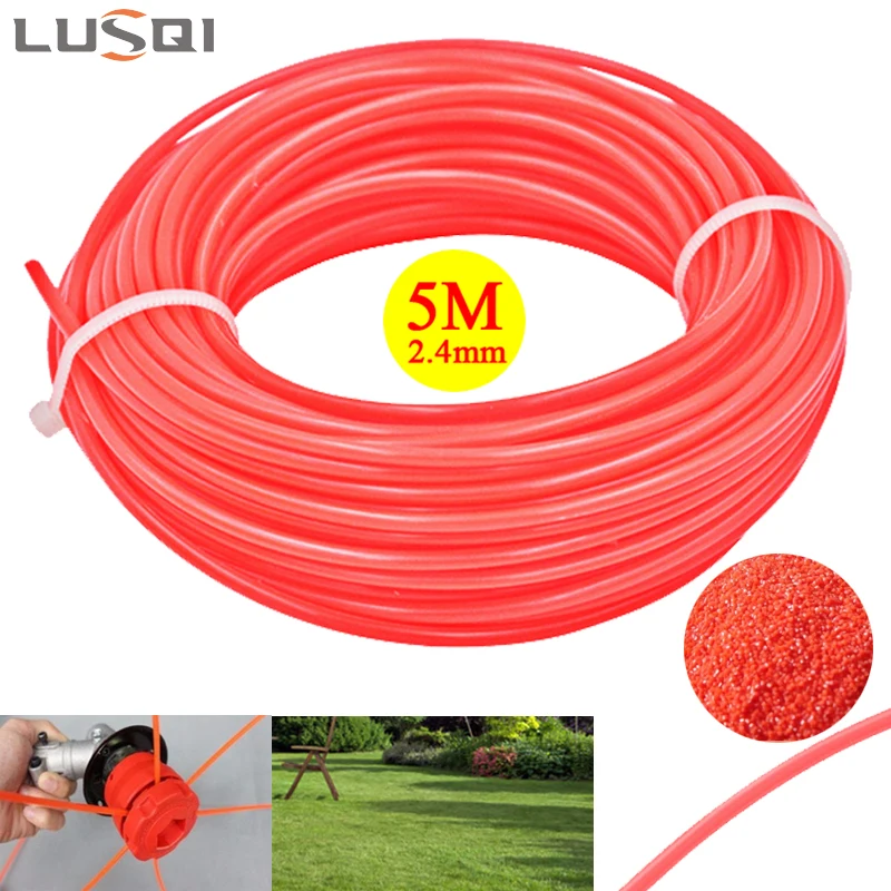 

LUSQI 5mx2.4mm Grass Trimmer Line Nylon Round Lawn Mower Rope Mower head accessories