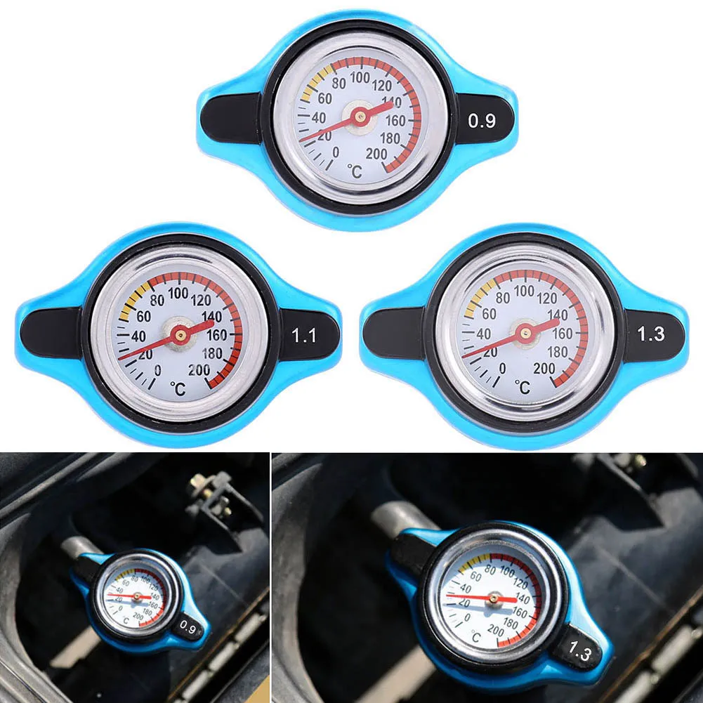 

VODOOL Small Head Big Head 0.9 1.1 1.3 bar Thermost Radiator Cap Cover Large Head Water Temperature Gauge Meter Car Truck