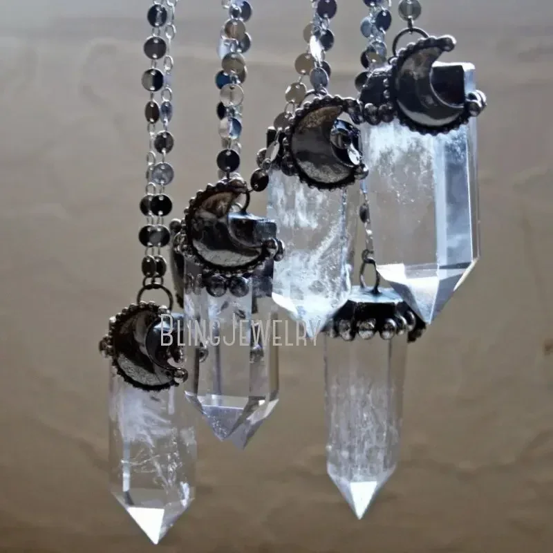 Ожерелье с прозрачными кварцевыми кристаллами 10 шт