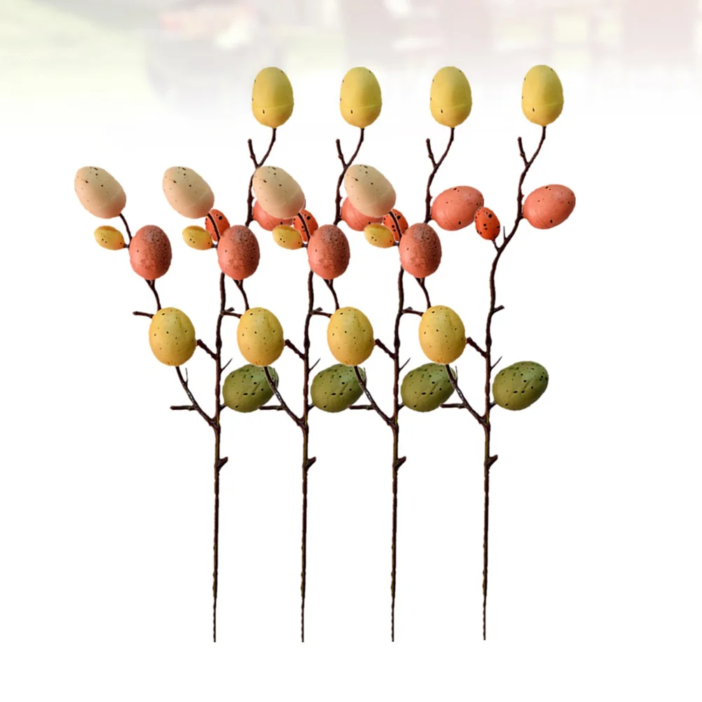 

4pcs Simulation Branches Egg Tree Decoration Ornament Eggs Garland Eggs Ornament
