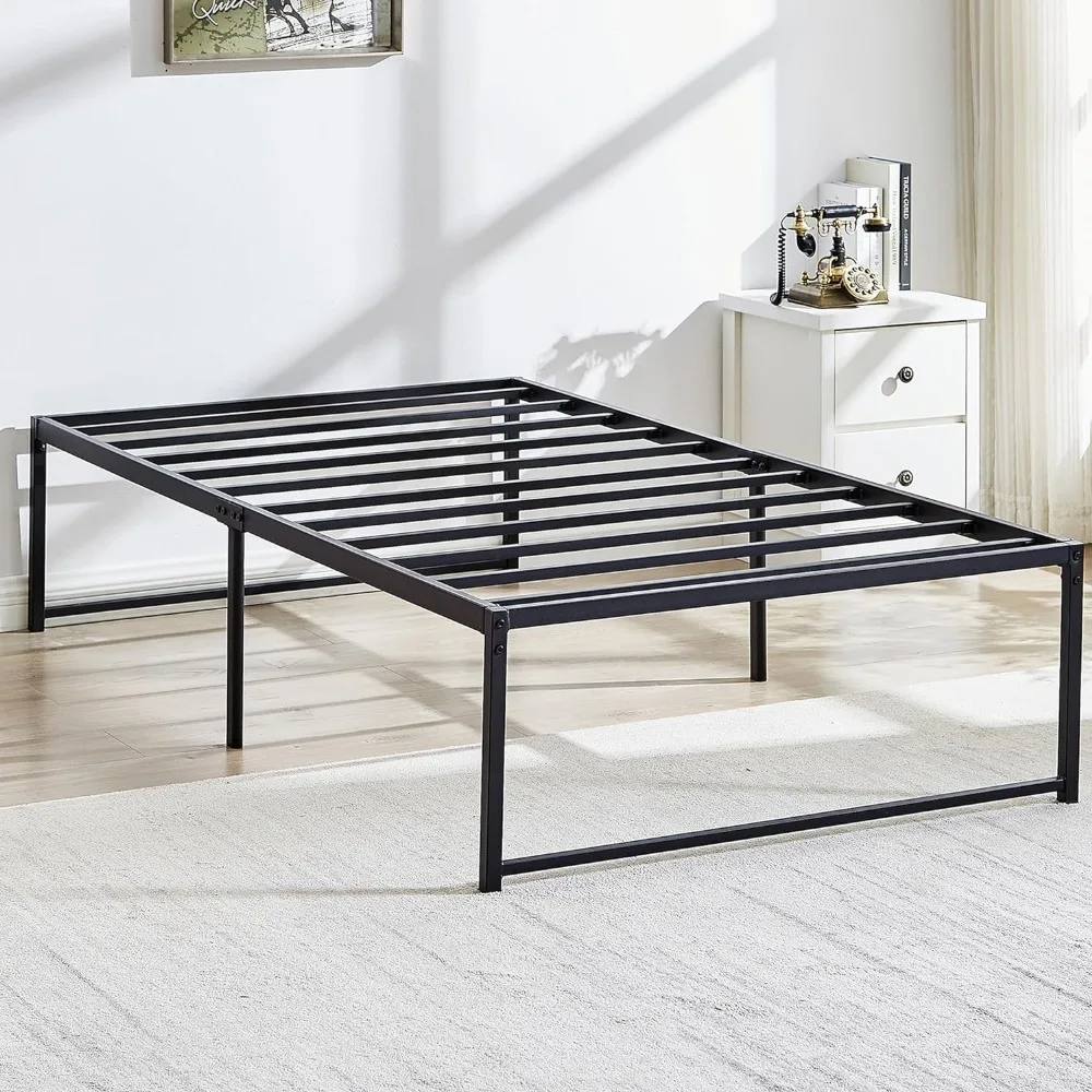 

VECELO 16" Metal Platform Tall Bed Frame,Mattress Foundation/No Box Spring Needed/Heavy Duty Steel Slat Support (Twin Size)