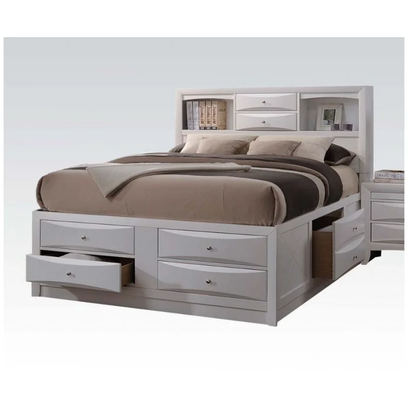 

ACME ирландская двуспальная кровать белого цвета 21710F из массива дерева [в наличии в США]