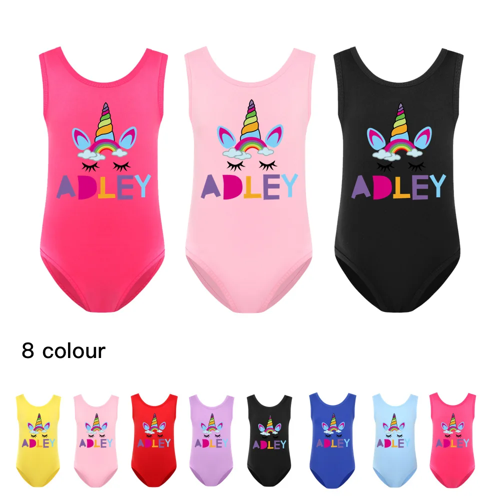 

New Baby Cartoon A FOR ADLEY Swimwear Girls Swimsuit 2022 Summer Holiday Kids Lovely One Piece Bathing Suit Children's Beachwear